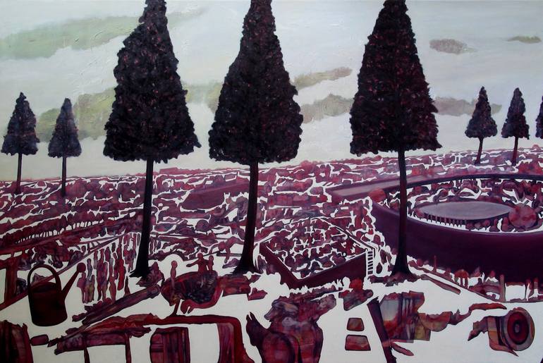 Original Figurative Landscape Paintings by Ad Van Riel