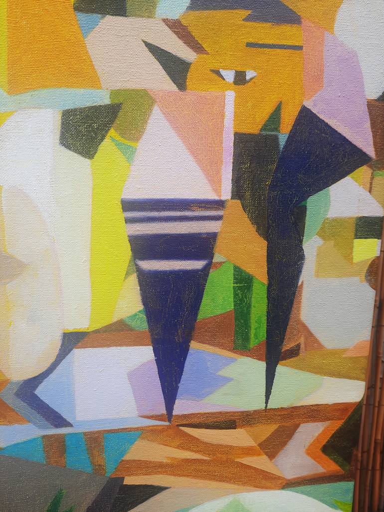 Original Dada Abstract Painting by Lequeux Philippe