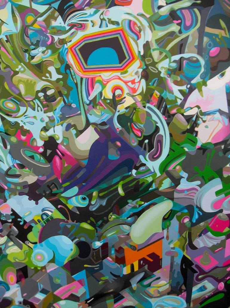 Original Abstract Painting by Lequeux Philippe