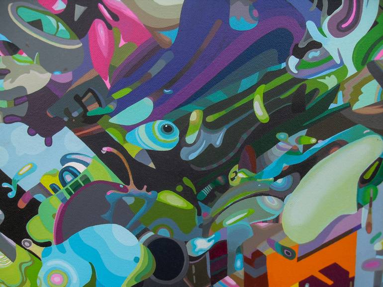 Original Abstract Painting by Lequeux Philippe