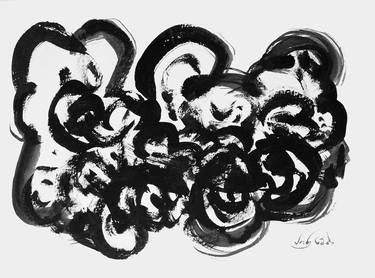 Original Abstract Expressionism Abstract Drawing by Pracha Yindee