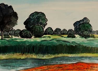 Original Impressionism Landscape Paintings by Pracha Yindee