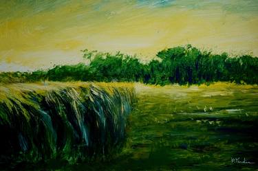 Print of Expressionism Landscape Paintings by Pracha Yindee