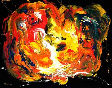 Original Abstract Expressionism Abstract Paintings by Pracha Yindee