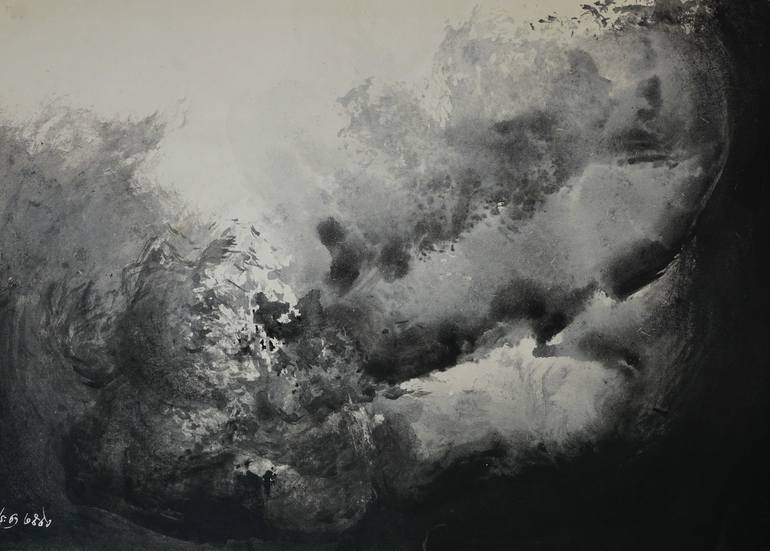 Cloud black and white 2 Drawing by Pracha Yindee | Saatchi Art