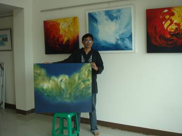 Original Abstract Paintings by Pracha Yindee