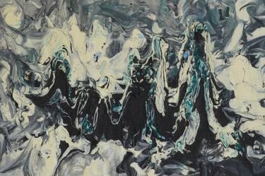 Original Abstract Expressionism Abstract Paintings by Pracha Yindee