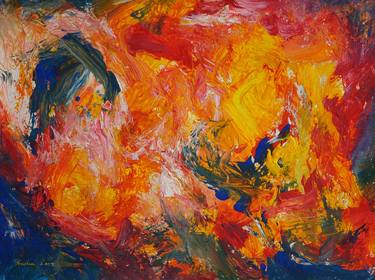 Original Abstract Expressionism Abstract Paintings by Pracha Yindee