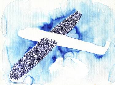 Original Aeroplane Drawings by Karen Opstelten