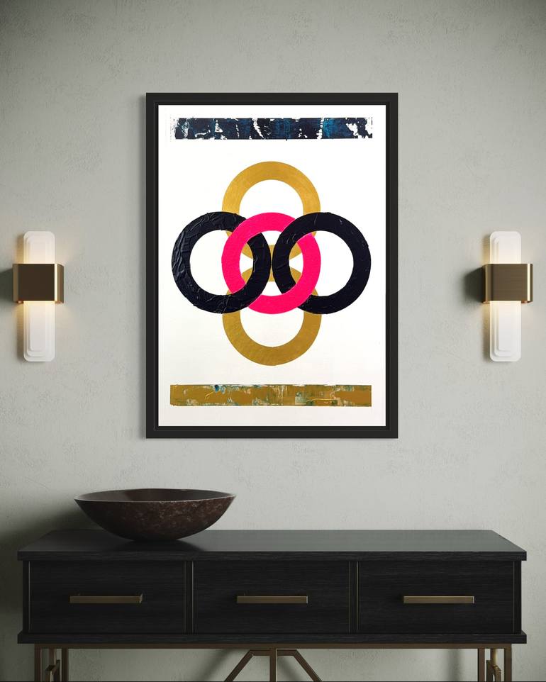 Original Abstract Geometric Painting by David Galan