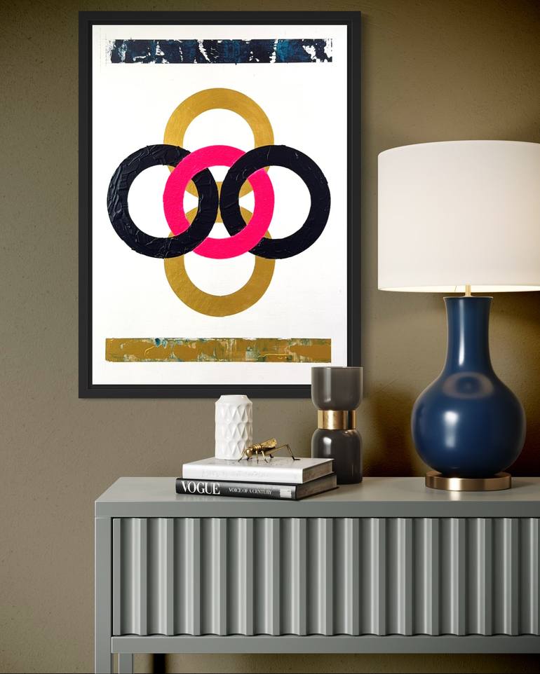 Original Abstract Geometric Painting by David Galan