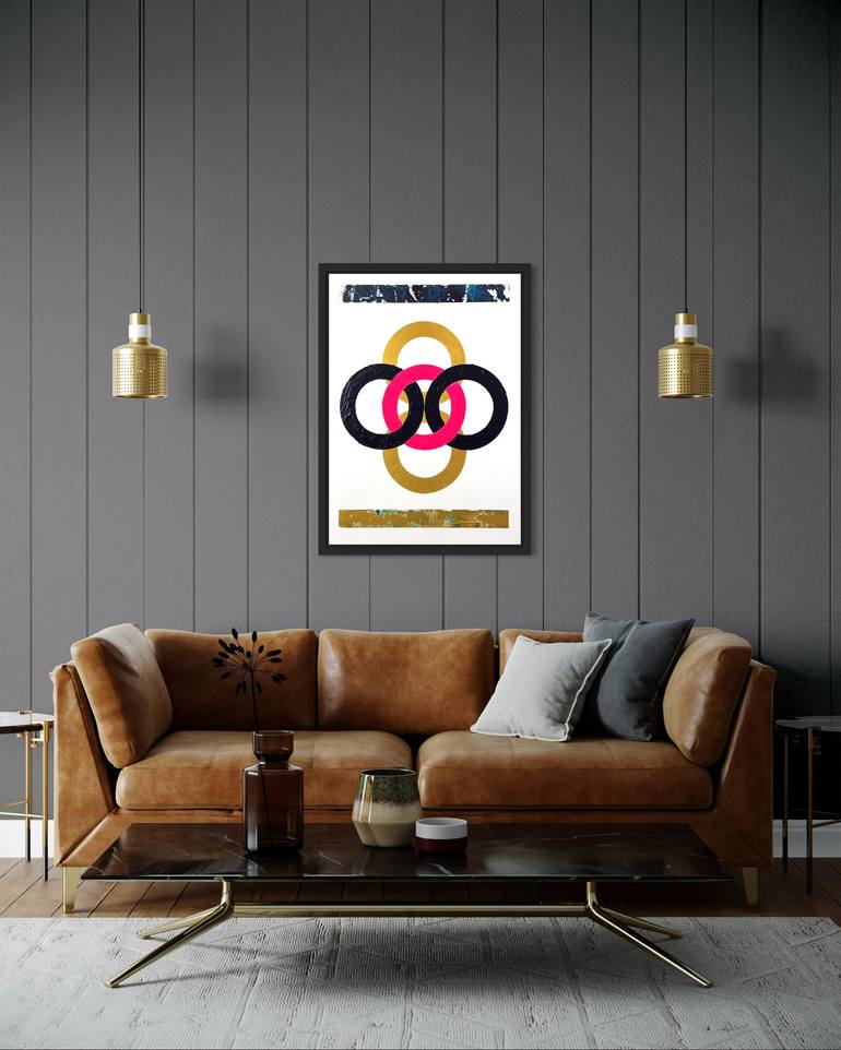 Original Abstract Geometric Painting by David Galan