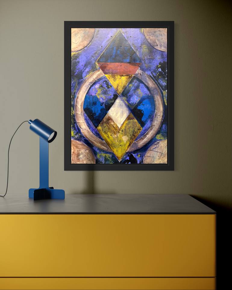 Original Abstract Geometric Painting by David Galan