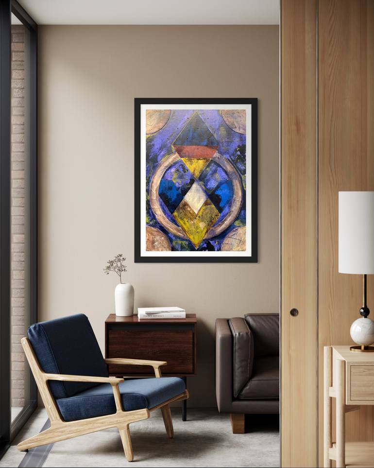 Original Abstract Geometric Painting by David Galan