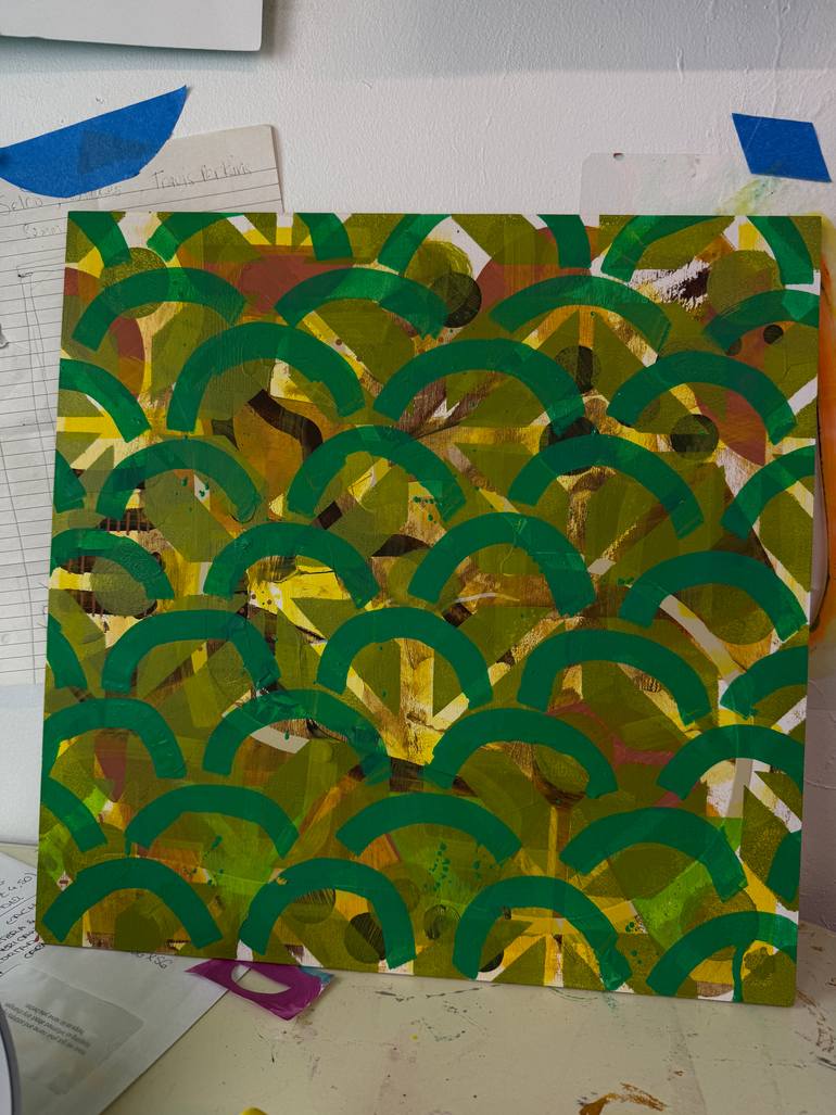 Original Abstract Geometric Painting by David Galan