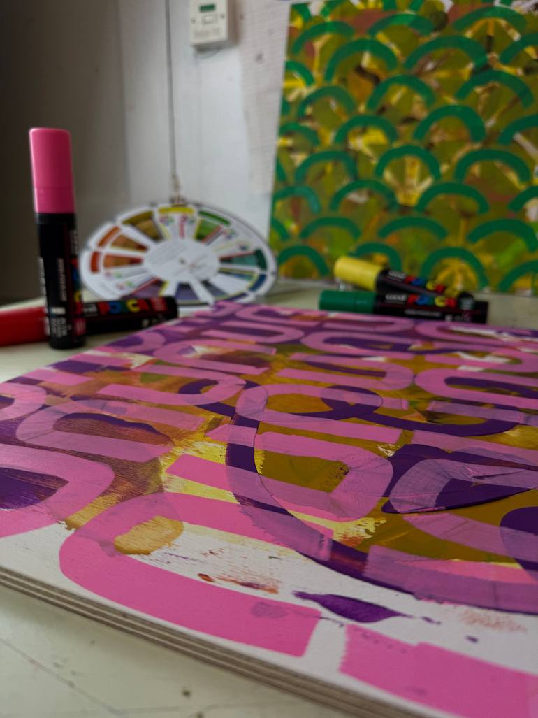 Original Abstract Geometric Painting by David Galan