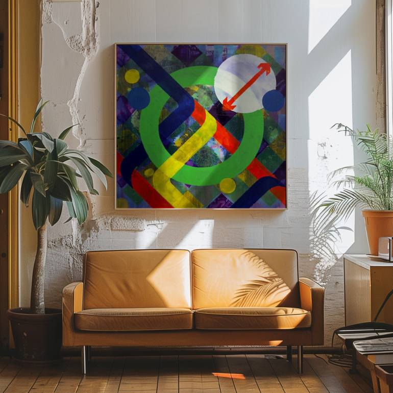 Original Geometric Abstract Painting by David Galan