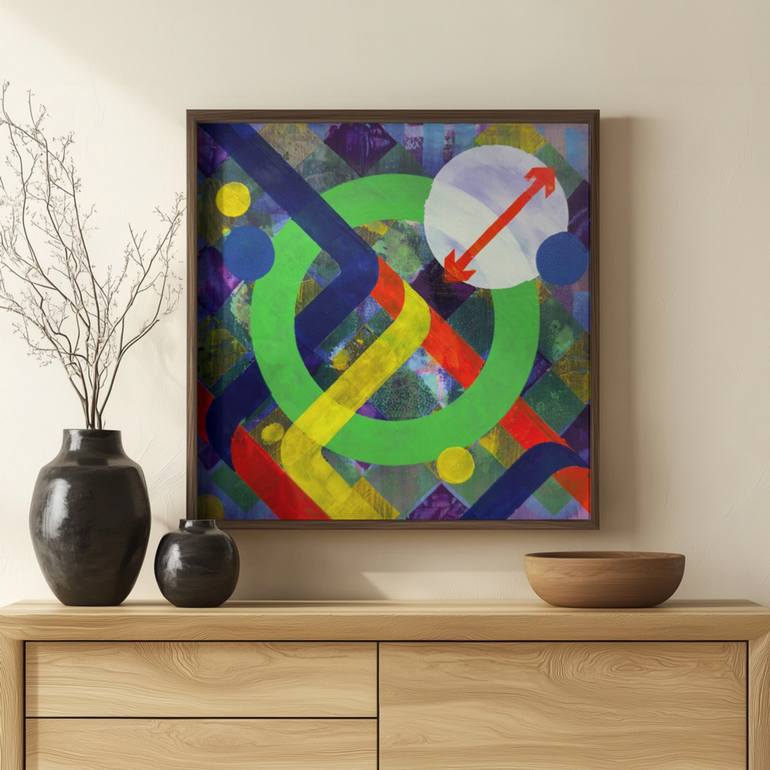 Original Geometric Abstract Painting by David Galan