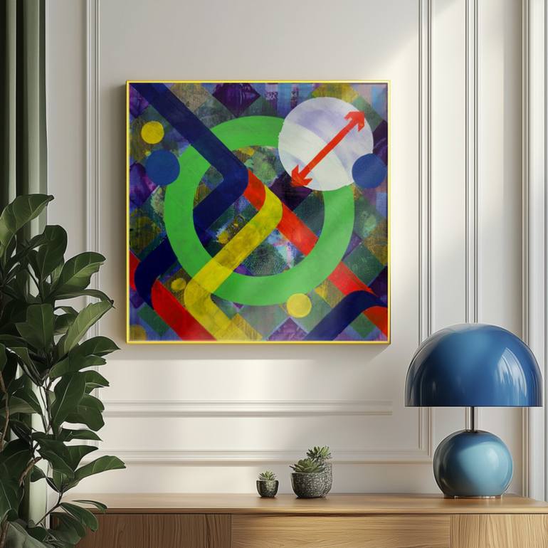 Original Geometric Abstract Painting by David Galan