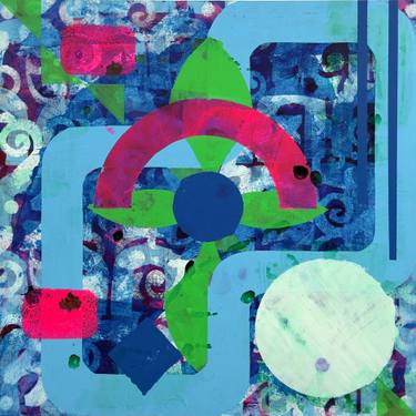 Original Geometric Abstract Painting by David Galan