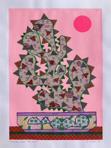 Saatchi Art Artist David Galan; Collage, “Cactus Under The Sun” #art