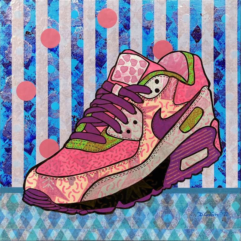 Custom Painted Nike Air Max 90 Cloudy Pastel Dream Art Style