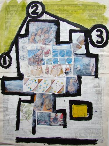 Original Abstract Collage by jeffrey walker