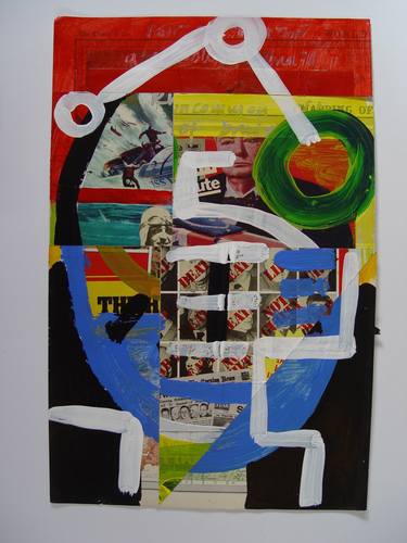 Original Abstract Expressionism Abstract Collage by jeffrey walker