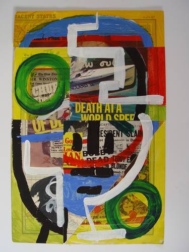Original Abstract Expressionism Abstract Collage by jeffrey walker