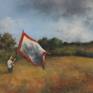 Solitary man waving his flag in the middle of a field. My first painting about nationalism, or at least, my attempt to express some of my ideas about nationalism. What does it mean to wave ones' flag? Is it patriotism? Is it important? Is it meaningful in the 21st century?