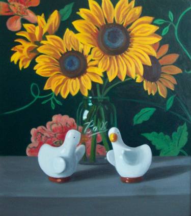 Sunflowers and Ducks thumb