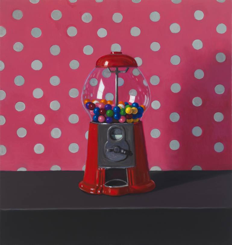 Download Gumball Machine With Pink Polka Dot Fabric Painting By Maureen O Connor Saatchi Art