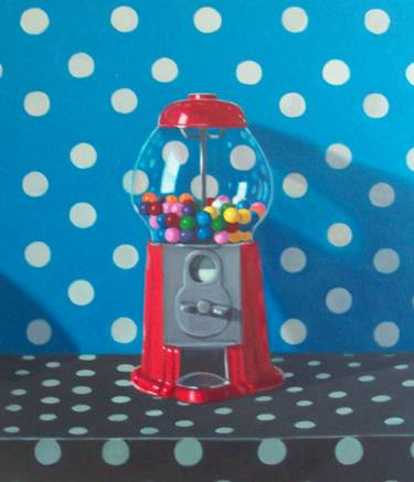 Gumball Machine with Blue Polka Fabric thumb