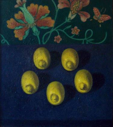 5 Lemons on Black with Floral thumb