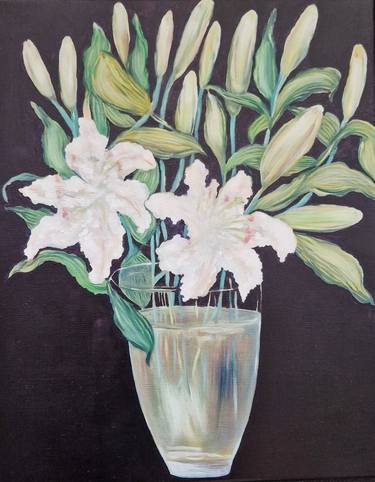 Original Fine Art Floral Paintings by Maria Badea