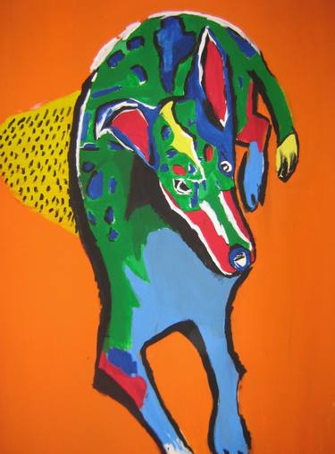 Original Pop Art Dogs Paintings by patries van dokkum