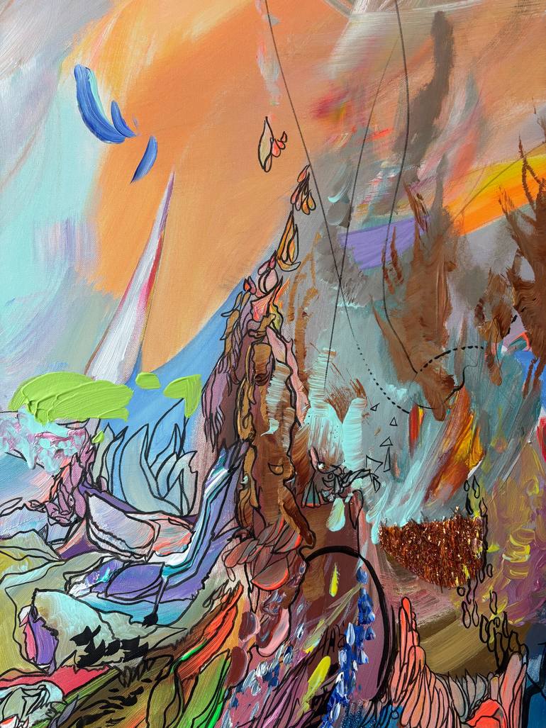 Original Abstract Expressionism Abstract Painting by Larisa Ilieva