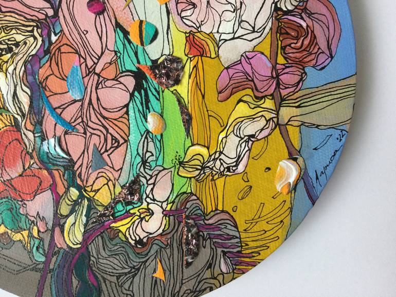 Original Abstract Floral Painting by Larisa Ilieva
