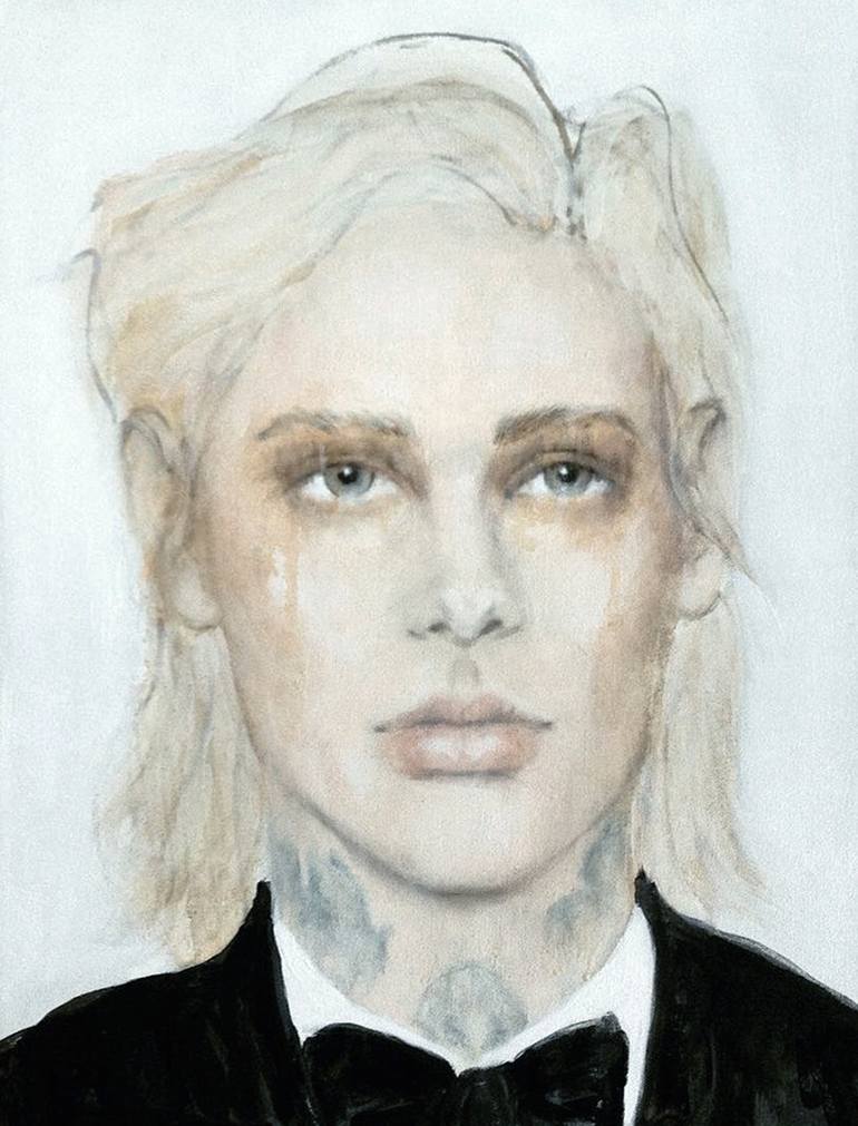 Original Expressionism Men Painting by Fiona Maclean