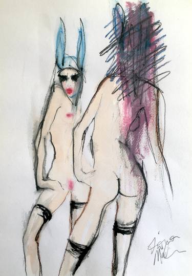 Original Figurative Nude Drawings by Fiona Maclean