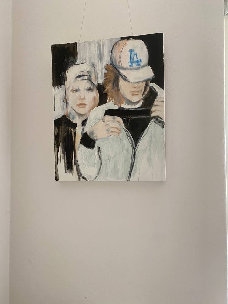 Original Expressionism People Painting by Fiona Maclean