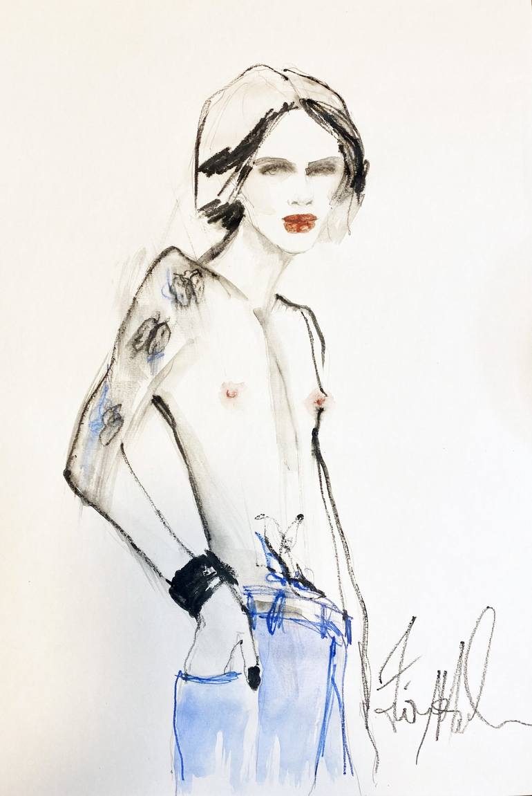 Original Men Drawing by Fiona Maclean