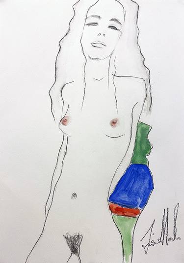 My version of Egon Schiele standing nude thumb