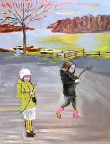 Original Figurative Children Painting by onillon anne-claire