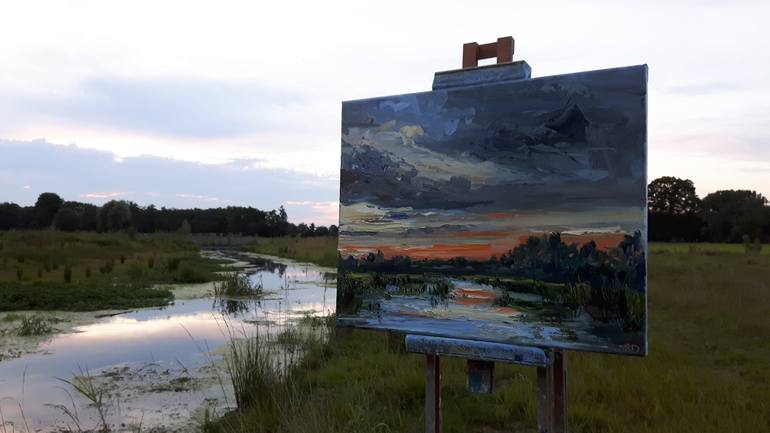 Original Impressionism Landscape Painting by Sonja Brussen