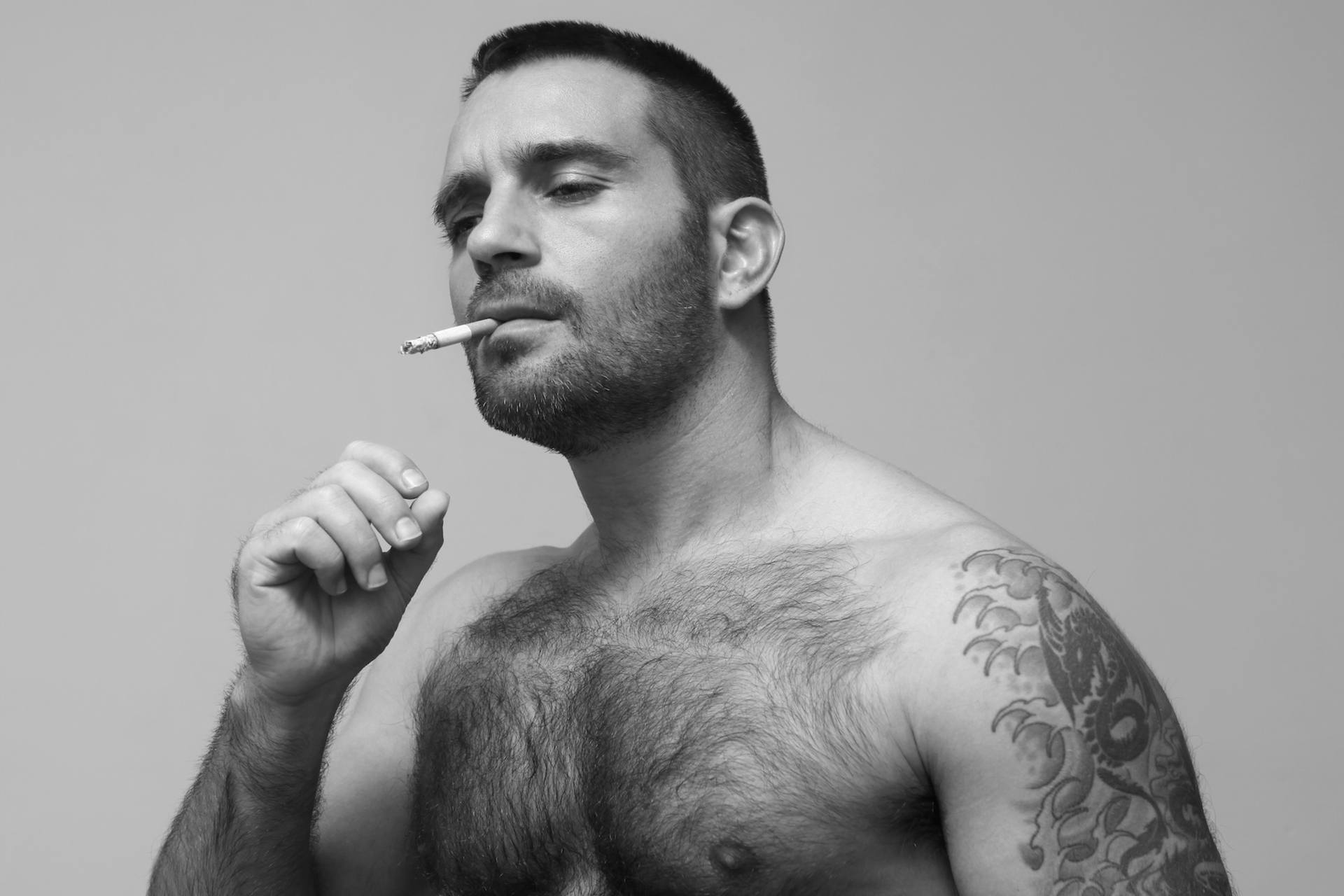 Edu Boxer smoking - Limited Edition of 5 Photography by Javier Guerrero