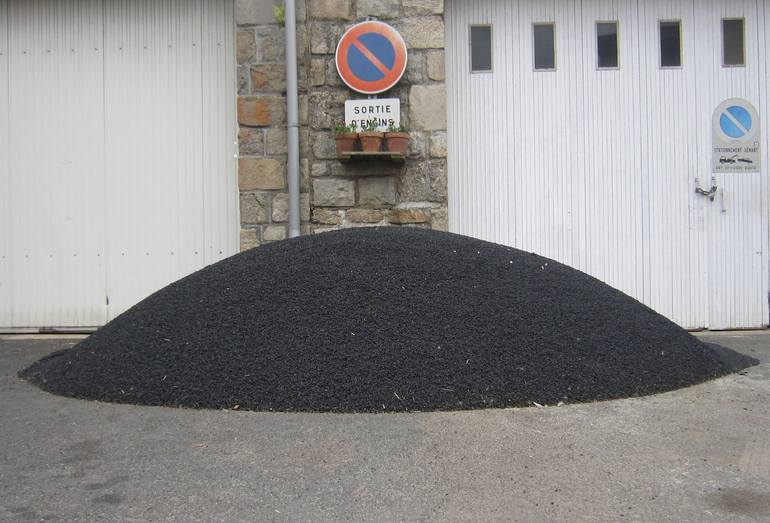 I am building a house and I am far away. Somehow I am building my house. For now I have a pile of black stuff. - Print