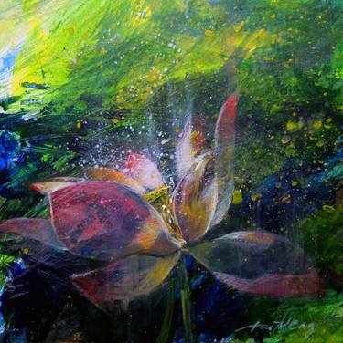 Original Impressionism Garden Paintings by Tai Meng Lim