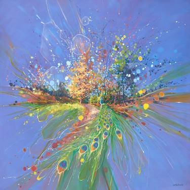 Saatchi Art Artist Gill Bustamante; Paintings, “Beautiful Evolution, a peacock abstract” #art