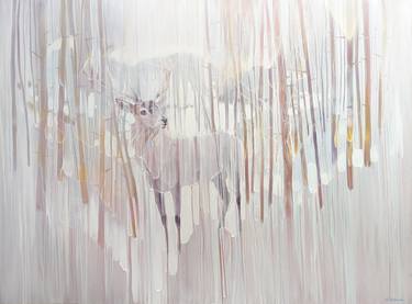 Saatchi Art Artist Gill Bustamante; Paintings, “Winter Stag Appearance” #art